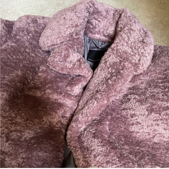 Banana Republic Luxurious Soft Sherpa Powdered Rose Long Coat size Medium - Picture 4 of 6